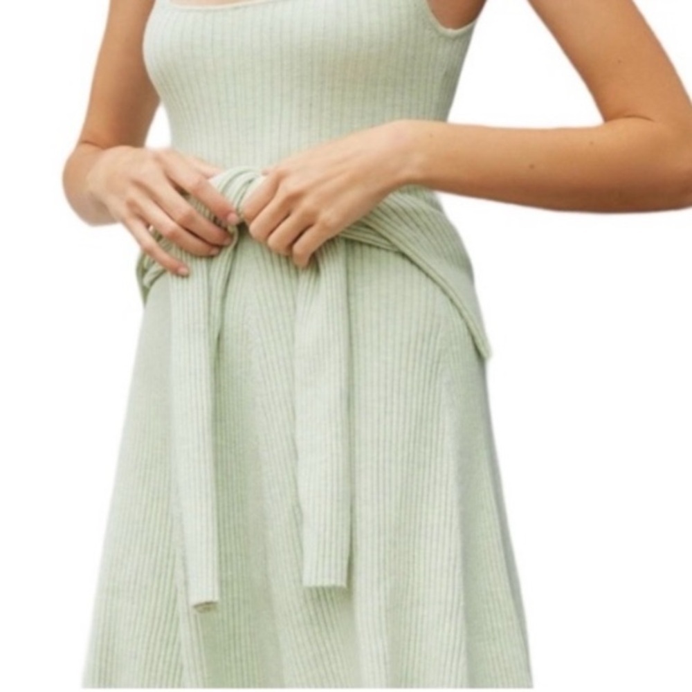 NWT Maeve By Anthropologie 2pc Set Flouncy Dress & Pullover Sweater Mint Green M - Picture 4 of 15